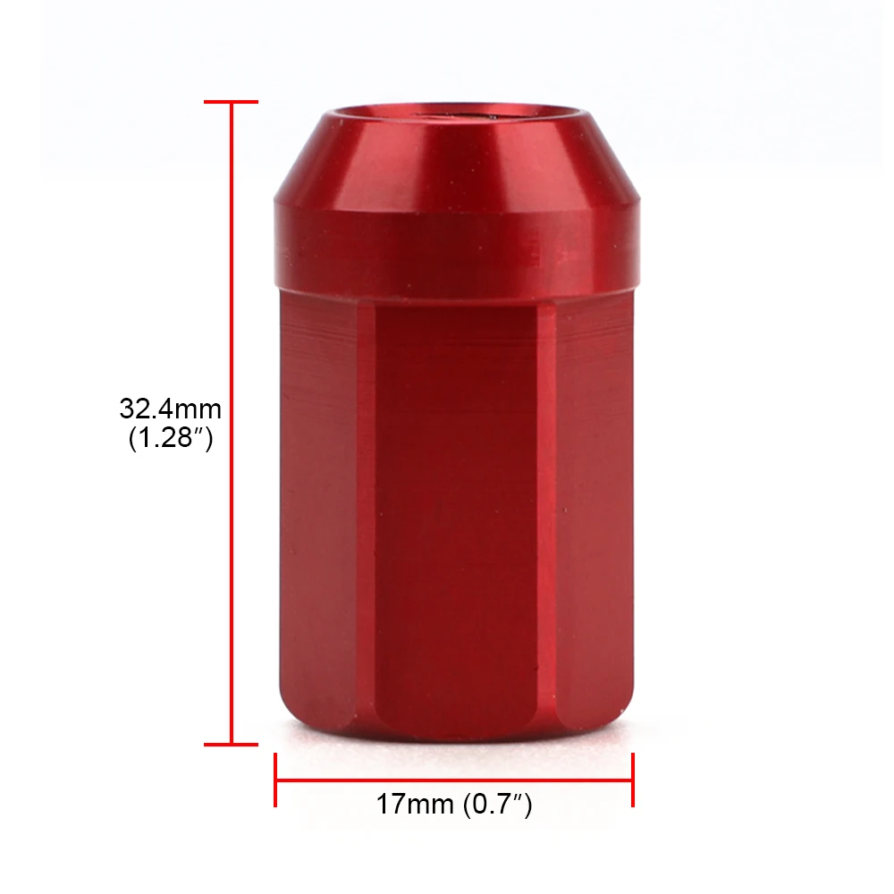 20pcs HEX 17mm M12*1.25 M12*1.5 Lug Nuts Accessories 7075-T6 Aluminum Taper conical seat 32 mm length Wheel Nuts