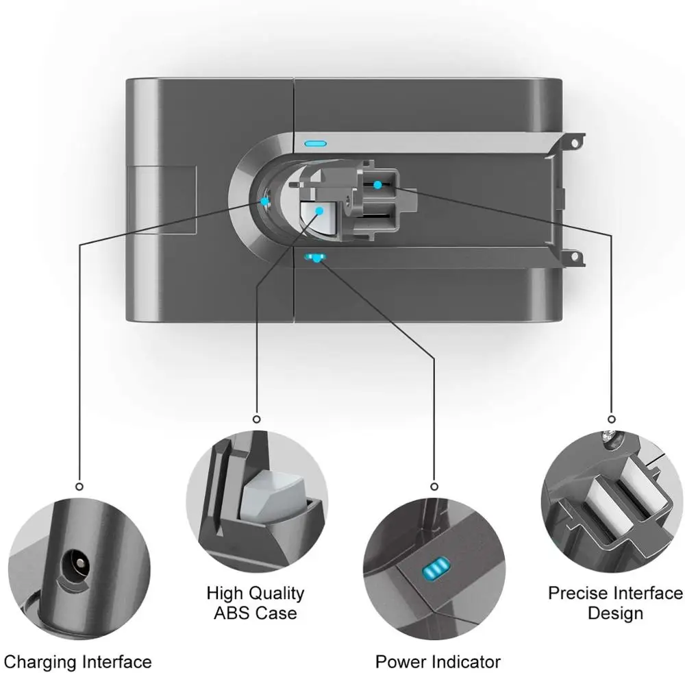 21.6V 4000mAh dla Dyson V8 odkurzacz akumulatorowy Li-ion o dużej pojemności zamiennik V8 Absolute V8 zwierząt