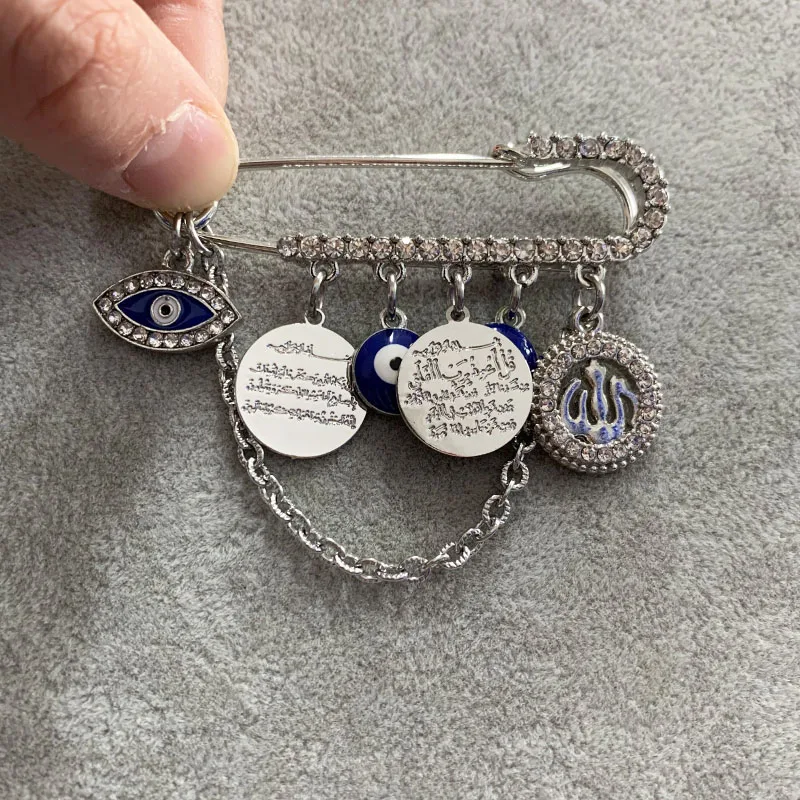 Mashallah Quran Vanyakad baby pin Turkish evil eye Allah Islam brooch