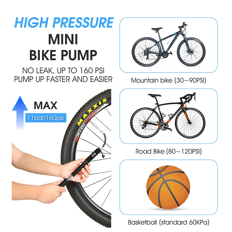 WEST BIKING 160Psi pompa rowerowa Lcd elektroniczna pompa barometryczna Presta Schrader zawory pompa do opon zabawkowa piłka e-bike pompa rowerowa