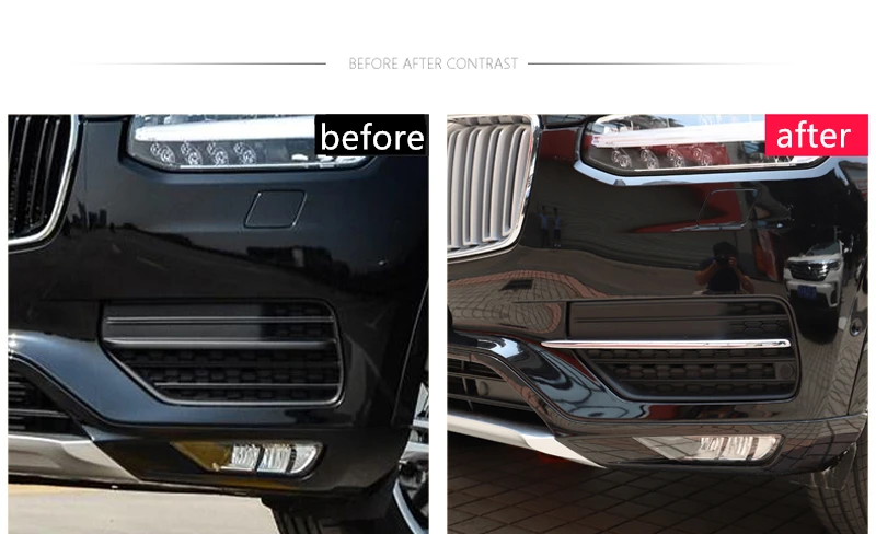 Car Accessories for Volvo XC90 2016 2017 2018 2019 ABS Chrome Front Rear Fog Light Molding Cover Trim