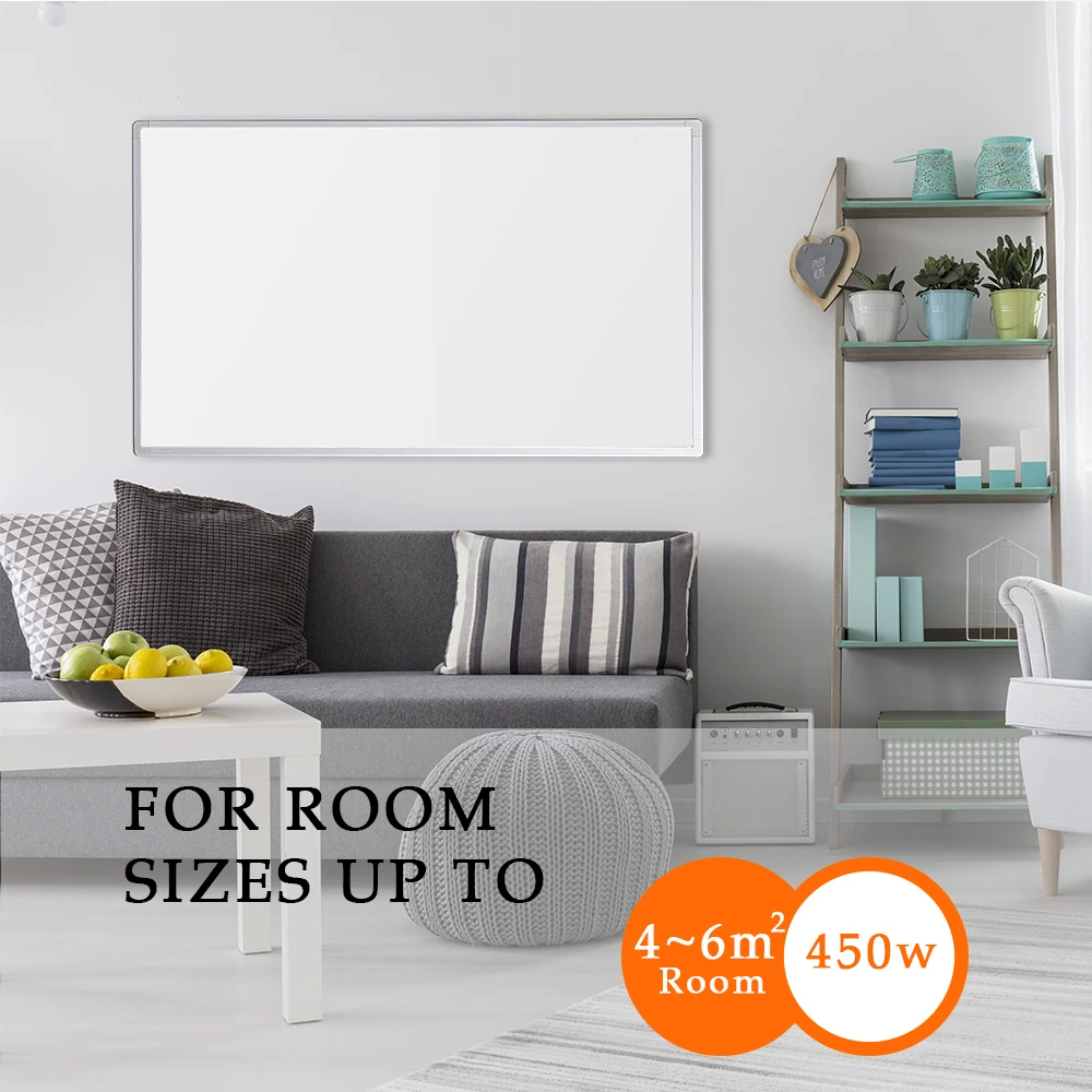 Far Infrared Heating Panel 450W Ultra Slim IR Infrared Heater Radiator Eco Wall Mount