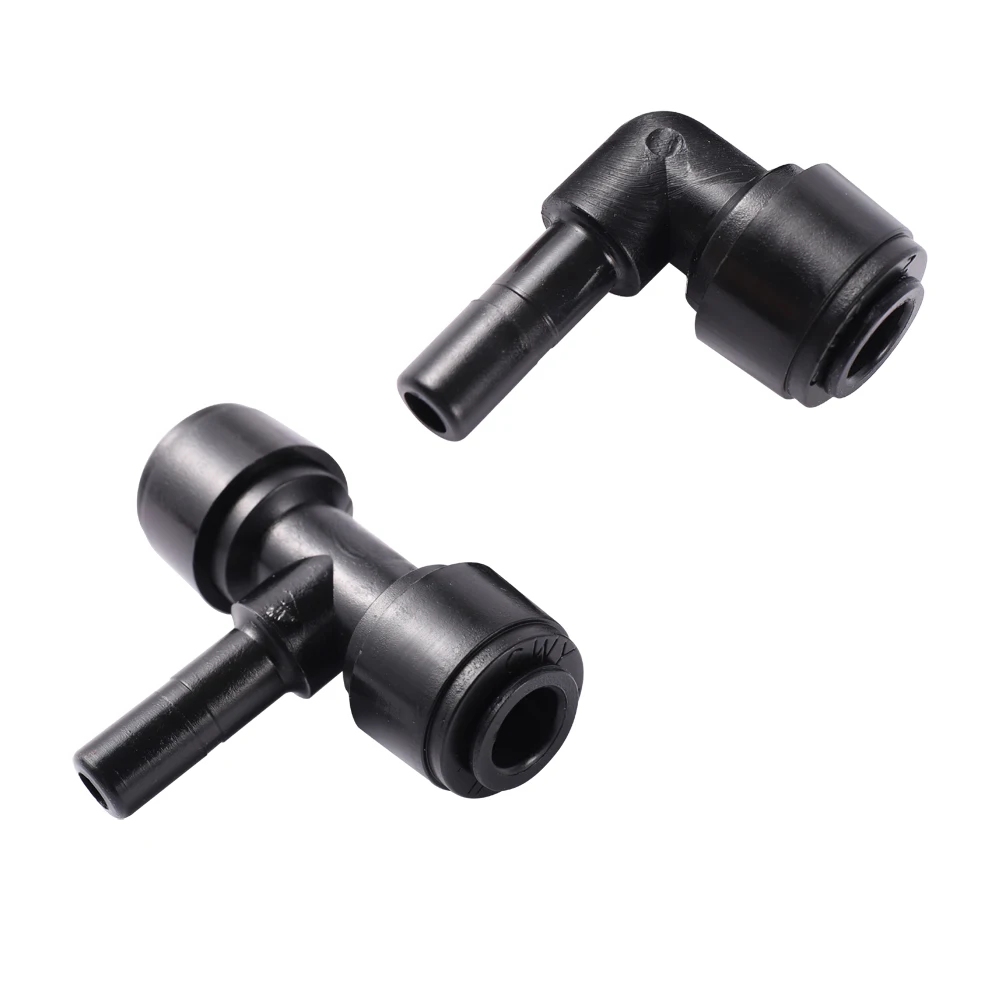 10Pcs 6.35mm Black RO Water Fitting 1/4 Straight Elbow Tee POM Coupling Hose PE Pipe Bulkhead Quick Connector Water Filter Parts