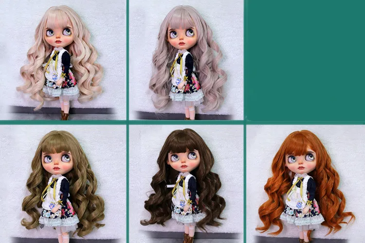 Blythes doll Wigs are designed to fit in a stylish 1/6 size fringe with high quality high temperature silk in large waves