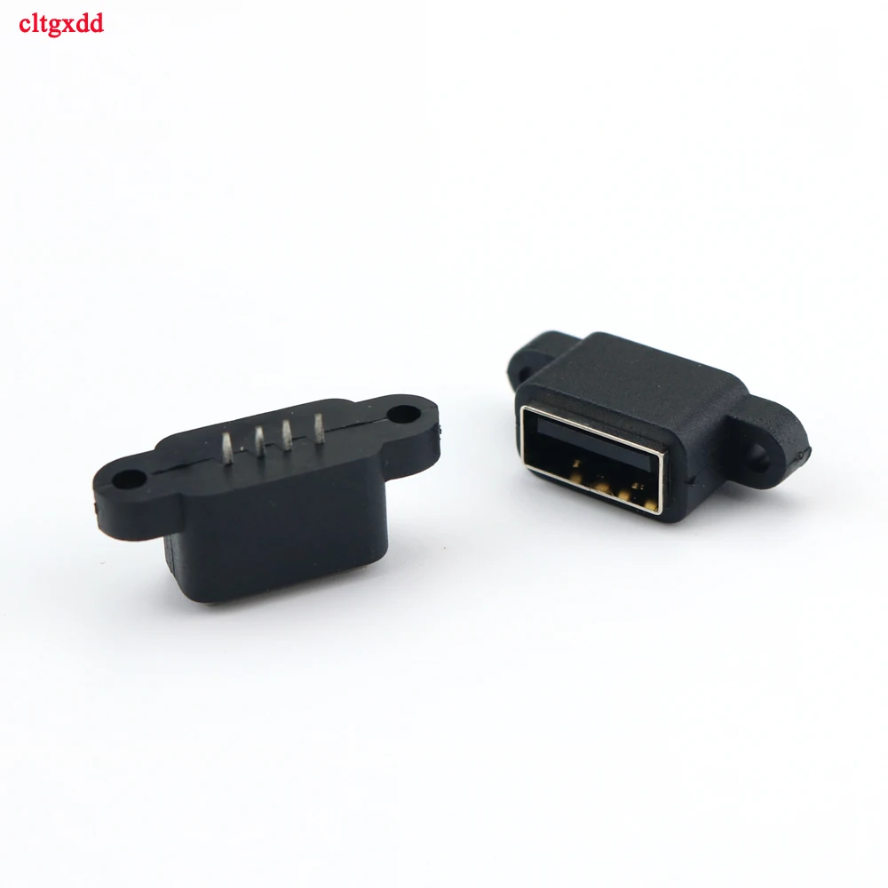 

Cltgxdd 1Pcs 4Pin Waterproof USB 2.0 Charging Data Tail Built-in Interface Port Connector Plug Jack