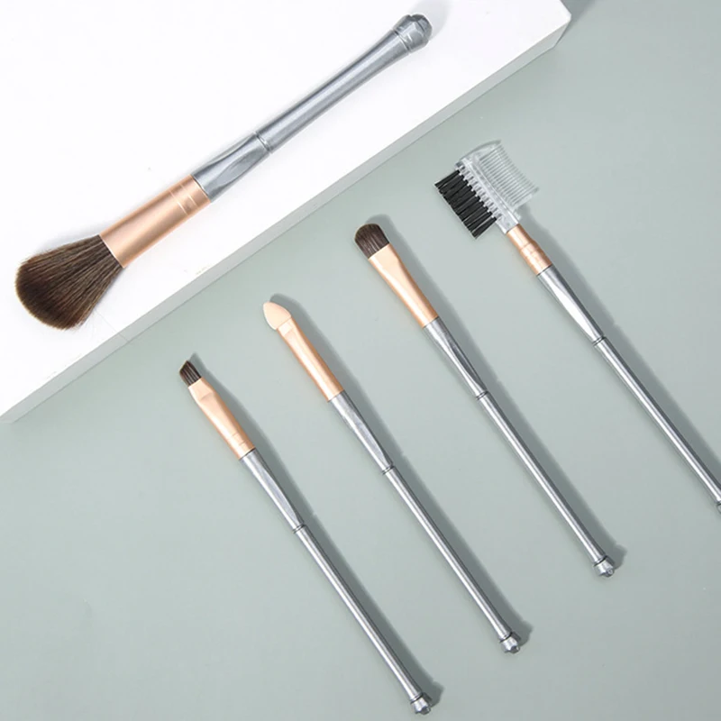 

5Pcs Makeup Brushes Set Cosmetic Powder Eye Shadow Foundation Brush Beauty Make Up Set Natural hair Foundation Powder Blushes