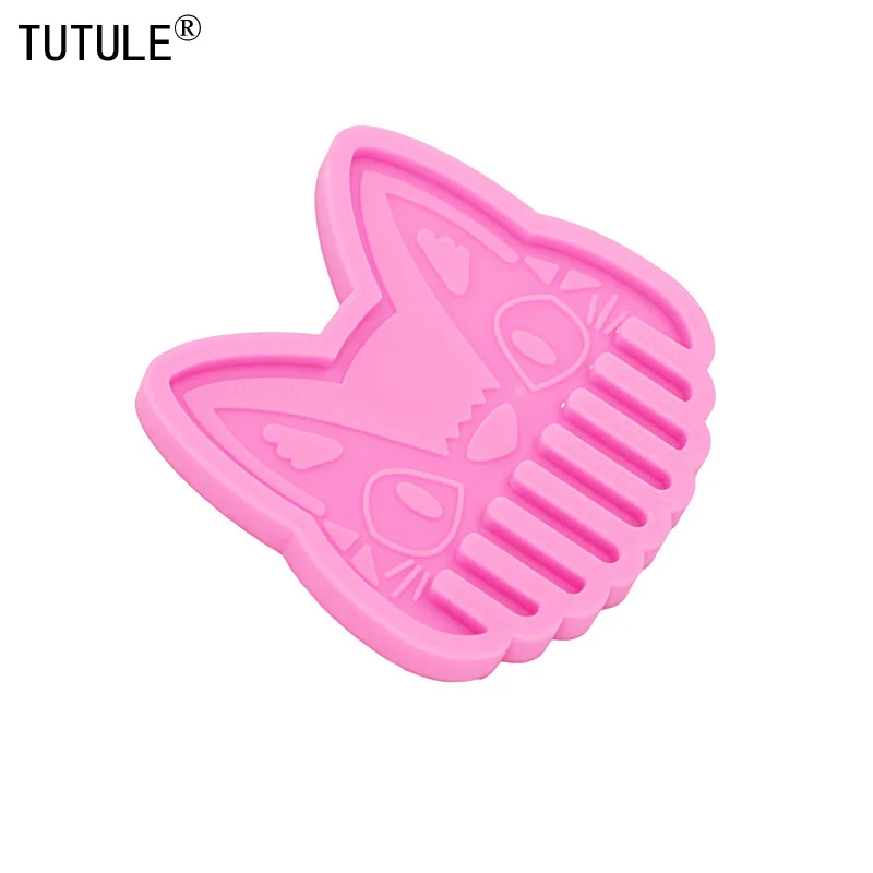 Mirror Cat Hair comb Comb Silicone resin mold,kawaii style Making Hair accessories Mold,Polymer Clay Jewelry Making Molds