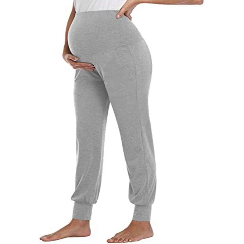 Solid Color Pregnant Women Trousers 2024 Autumn Winter Casual Long Maternity Pants Belly Support Postpartum Pants Female Clothin