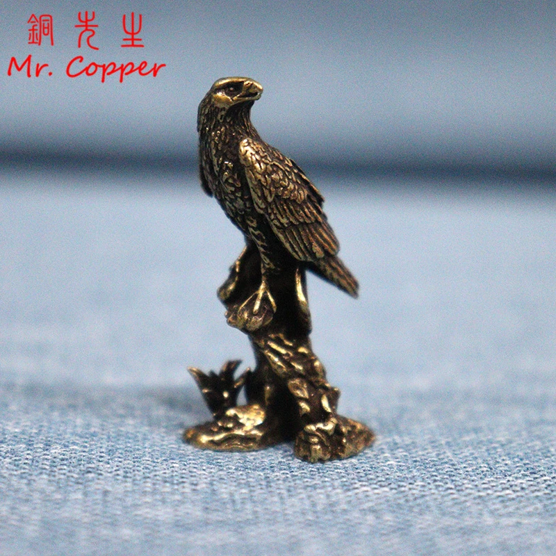 Handmade Brass Eagle Ornaments Accessories Vintage Pure Copper Bird Desk Decor Accessories Animal Home Decoration Mini Figurines