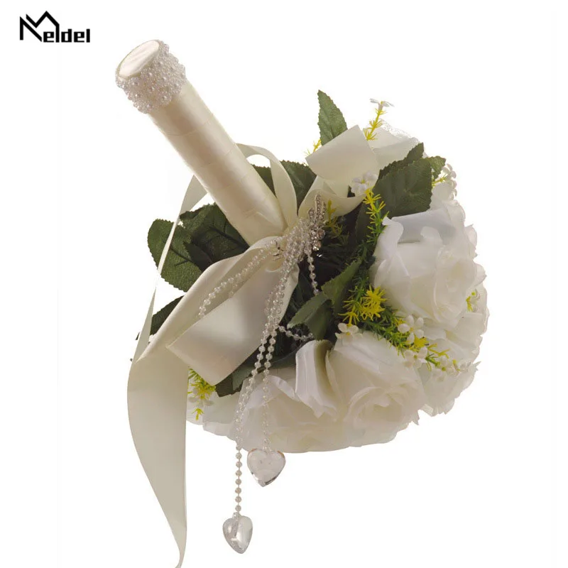 7 Meldel Nupcial Do Casamento Bouquet Artificial Silk Rose Peony Heads Flor Rosa Fontes Do Casamento Do Partido Do Baile de Finalistas Da Dama de Honra Buquê DIY