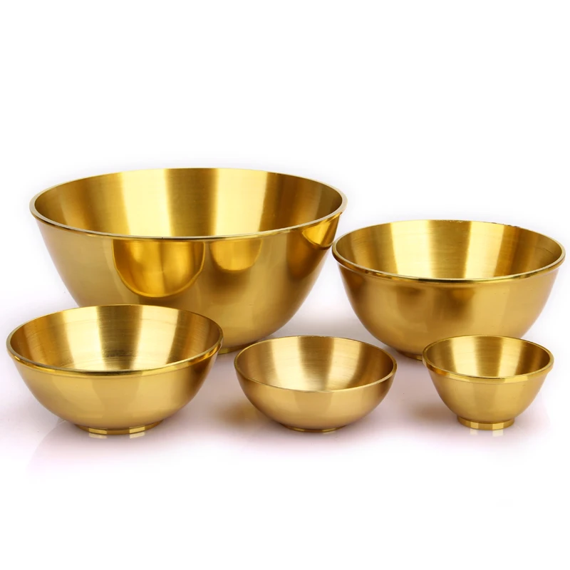 Home Decor Tableware Bowl Food Container Pure Brass Bowl Buddhist Supply God Buddha Copper Bowls