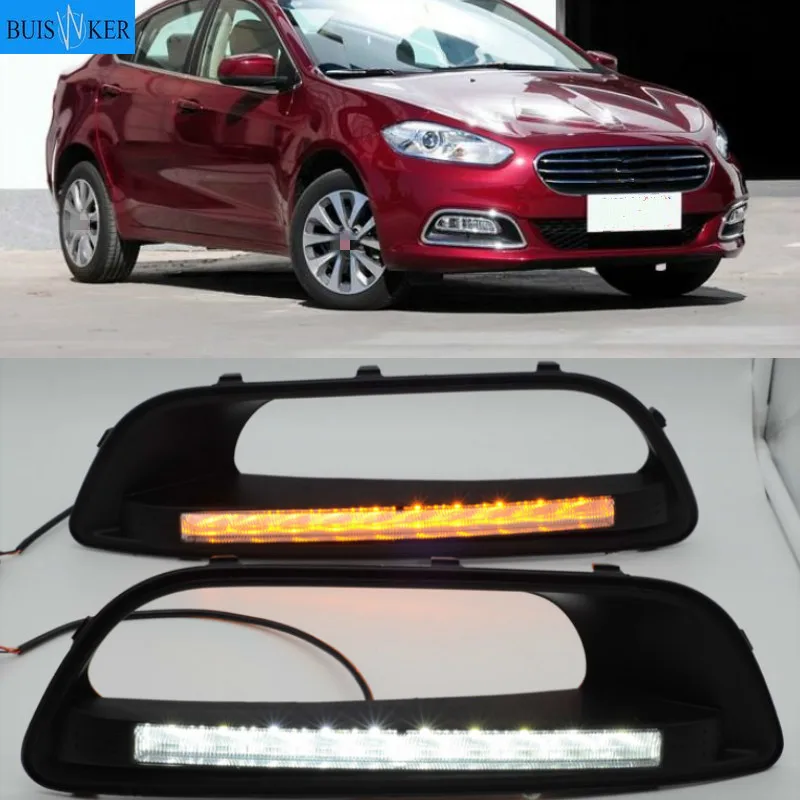 

LED DRL Daytime running light case for Fiat Viaggio 2015-2017 fog lamp frame Fog light Car styling