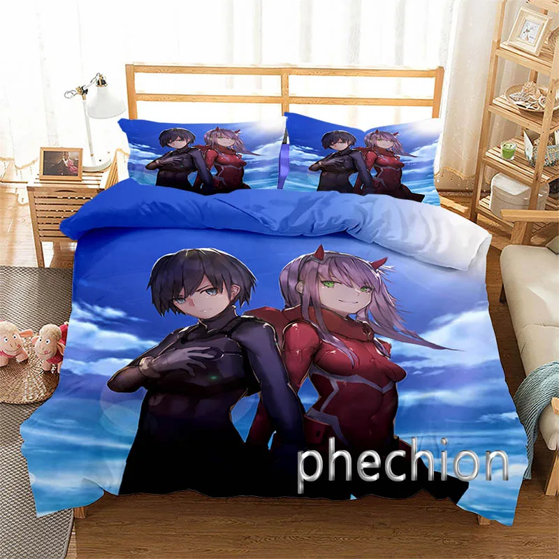 DARLING In The FRANXX Zero Two 3D Printed Cover Set Twin Full Queen King Size Bedding Set Bed Linens Bedclothes for Young K145