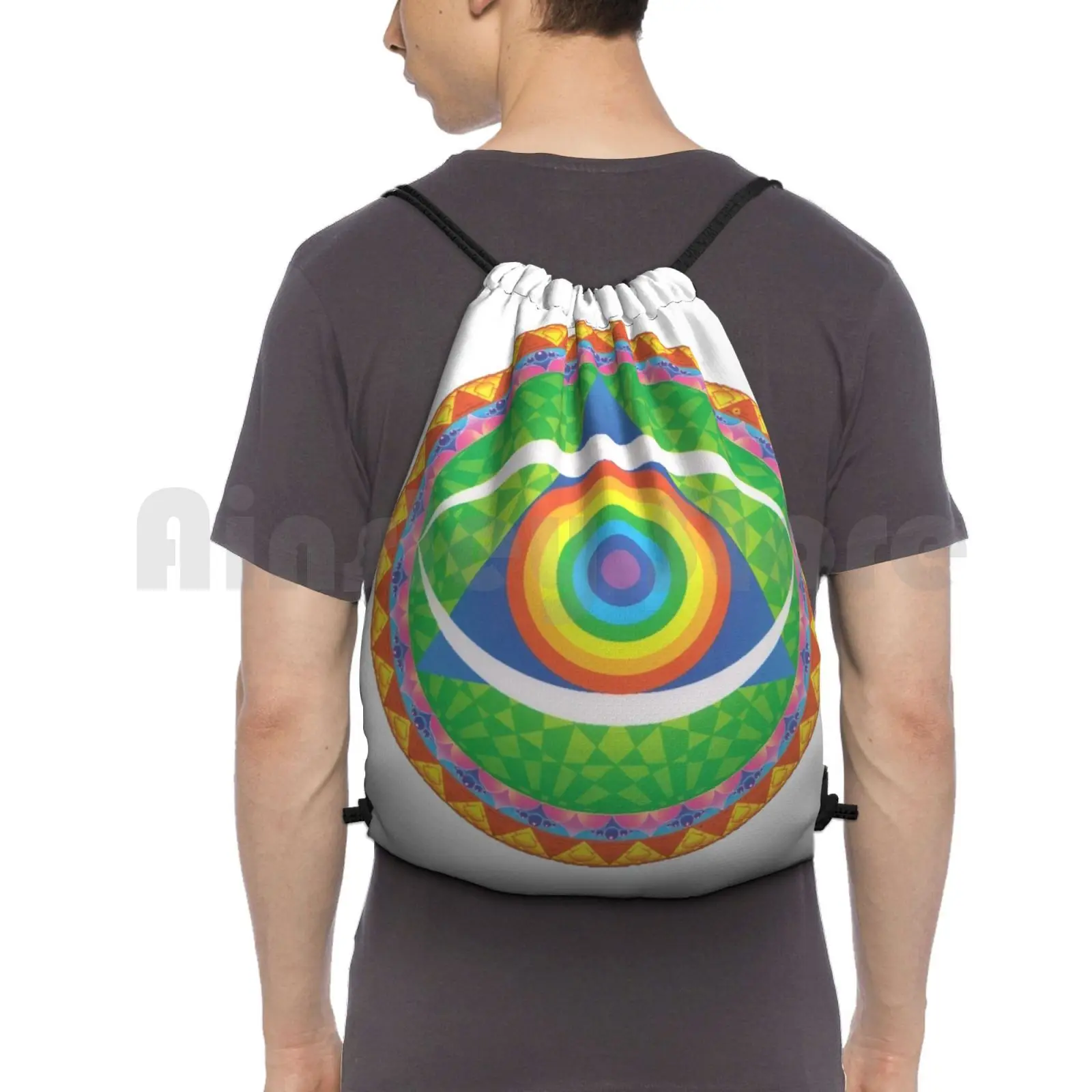 Gong Backpack Drawstring Bag Riding Climbing Gym Bag Gong Logo Band Cool Music Psychedelic