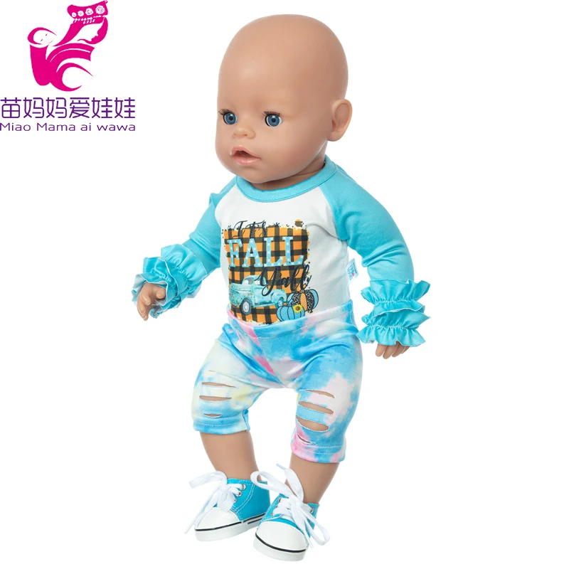 43 CM Baby Doll Clothes Pajama Set Jacket Coat 17 Inch Dolls Jeans Children Gift Toys Outfit