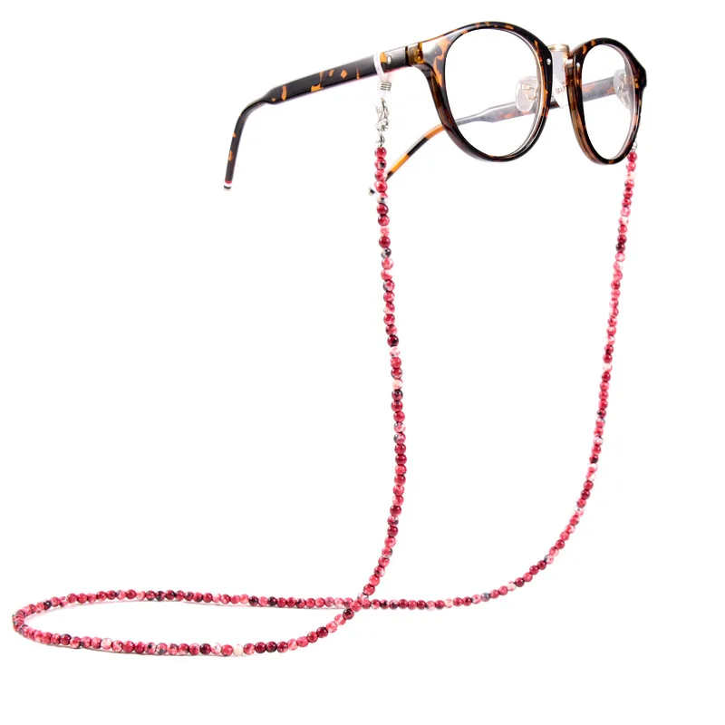 Fashion Natural Stone Bead Glasses Chains Reading Glasses Cord Holder Neck Strap Rope for Eyewear Face Mask Accessories