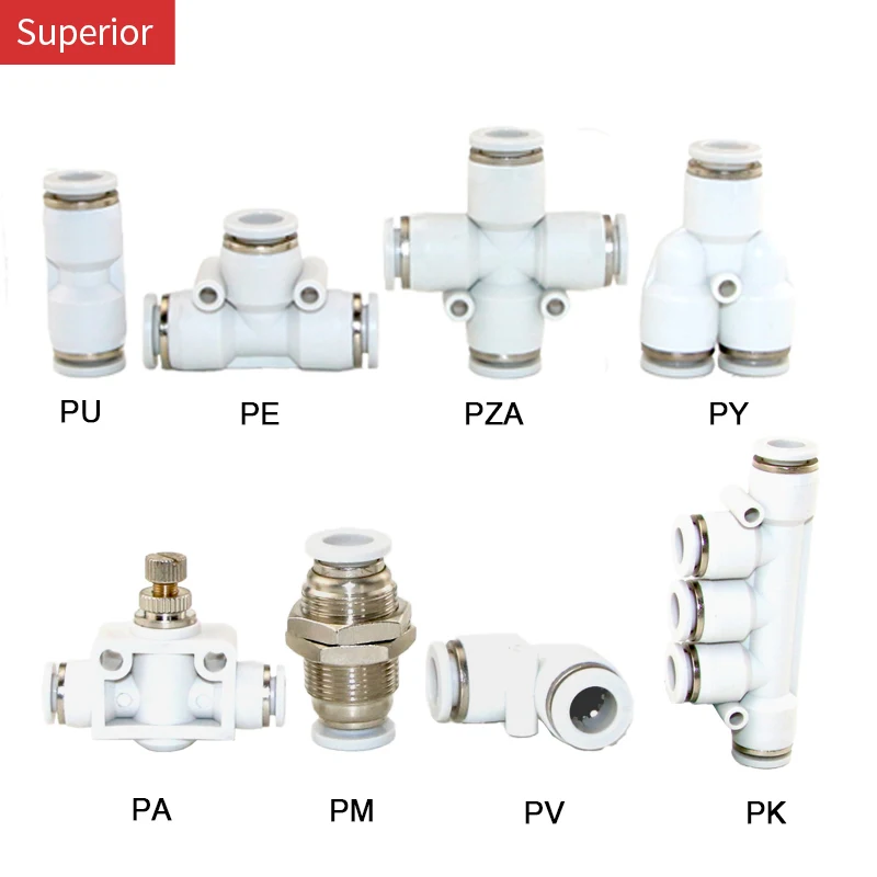Pneumatic Fittings PU/PY/PV/PE/PM/PZA/PK/PA Wa Pipes and Pip Connectors Direct Thrust 4 to 12mm Plastic Hose Quick Couplings image 2