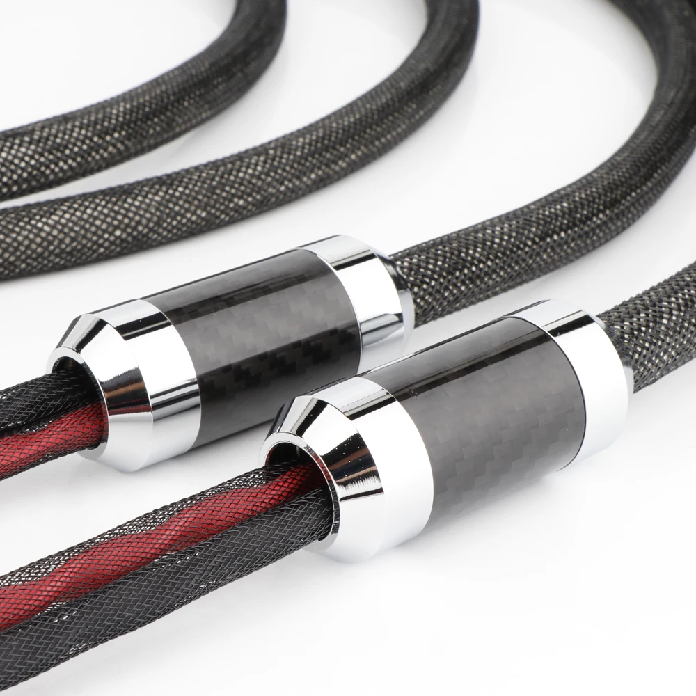 Monosaudio 100% Reine Solide Silber Lautsprecher kabel mit carbon fiber Spaten Stecker Lautsprecher Kabel HIFI banana stecker
