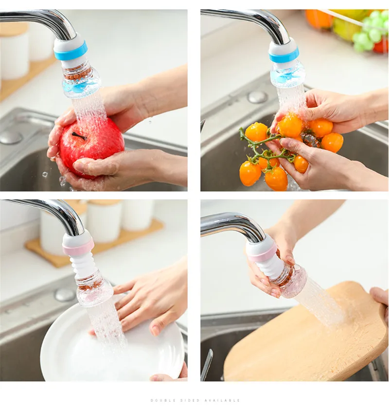 ก๊อกน้ำห้องครัวกรอง TAP หัว 360 องศาหมุนครัวเรือนเครื่องกรองน้ำ Sprayer การกรองคาร์บอนที่เปิดใช้งาน