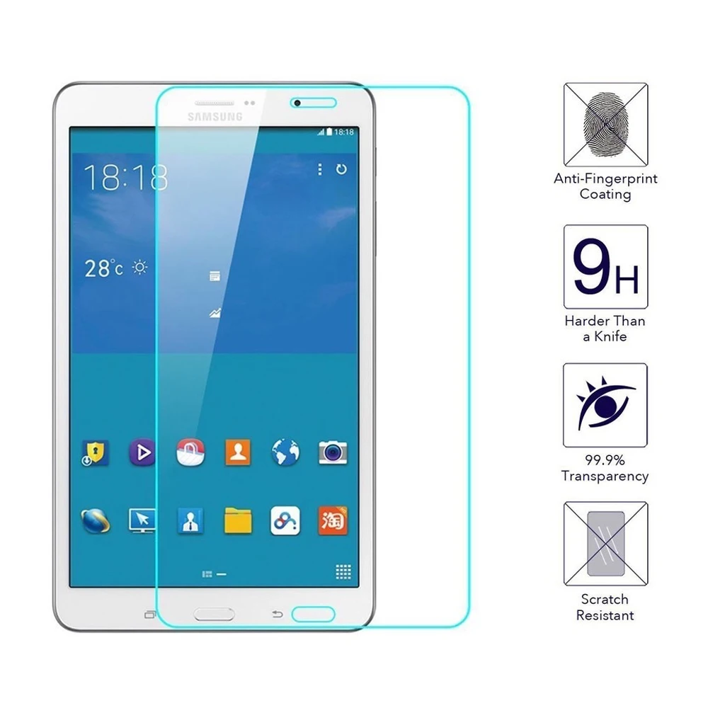 Protecteur d'écran, 3 pièces, en verre trempé 9H pour Samsung Galaxy Tab 4 7.0 pouces T231 T235 SM-T230, Film Anti-empreinte digitale