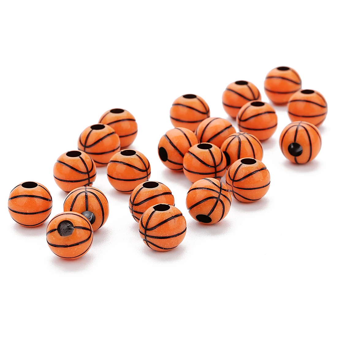 50pcs/lot 12mm Acrylic Beads Basketball Tennis Rugby Volleyball Spacer Beads for DIY Bracelets Jewelry Making Wholesale Sporty