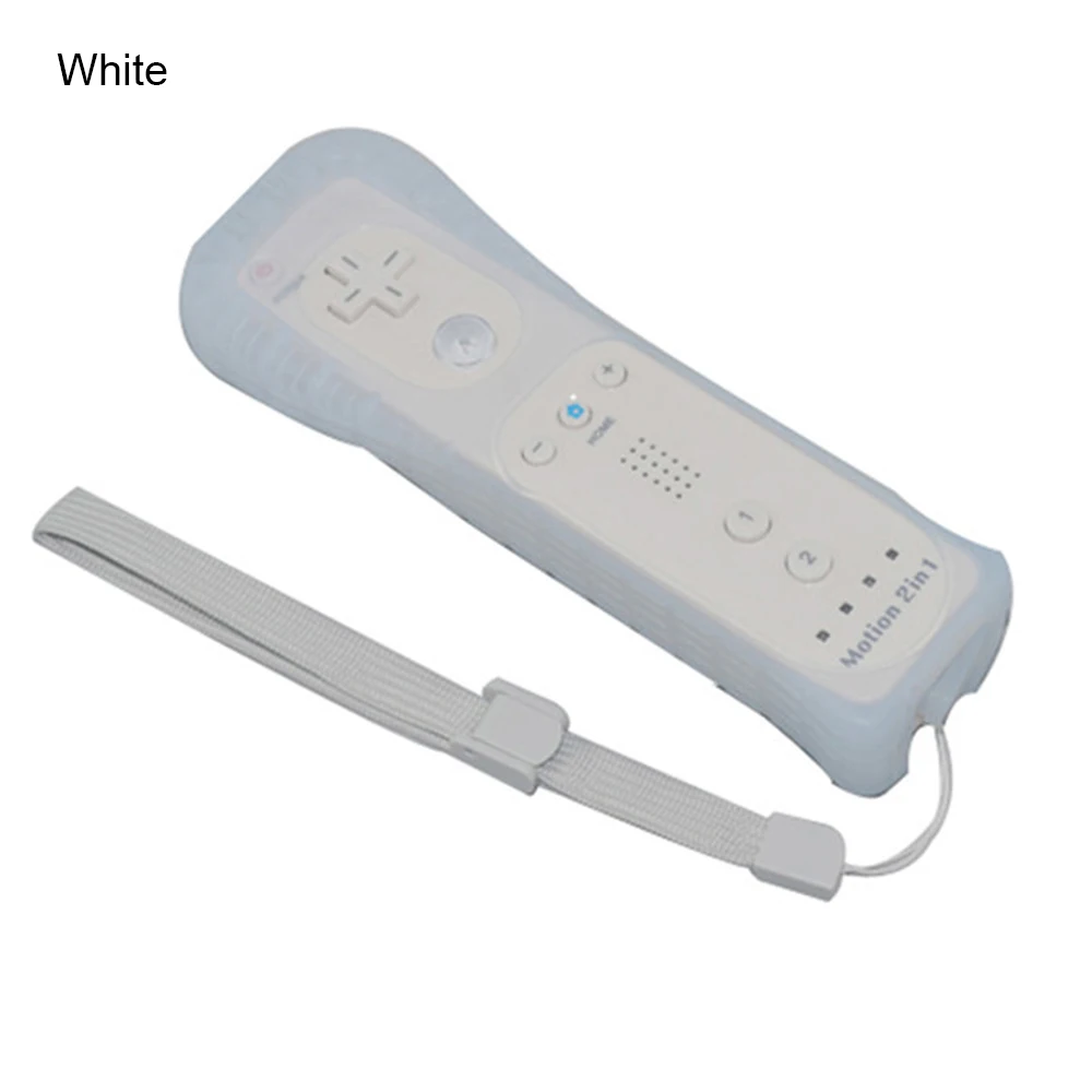 7 Colors 1pcs Built-in Motion Plus Remote Controller for Wii Gamepad With Silicone Case and Hand Strap for wii command