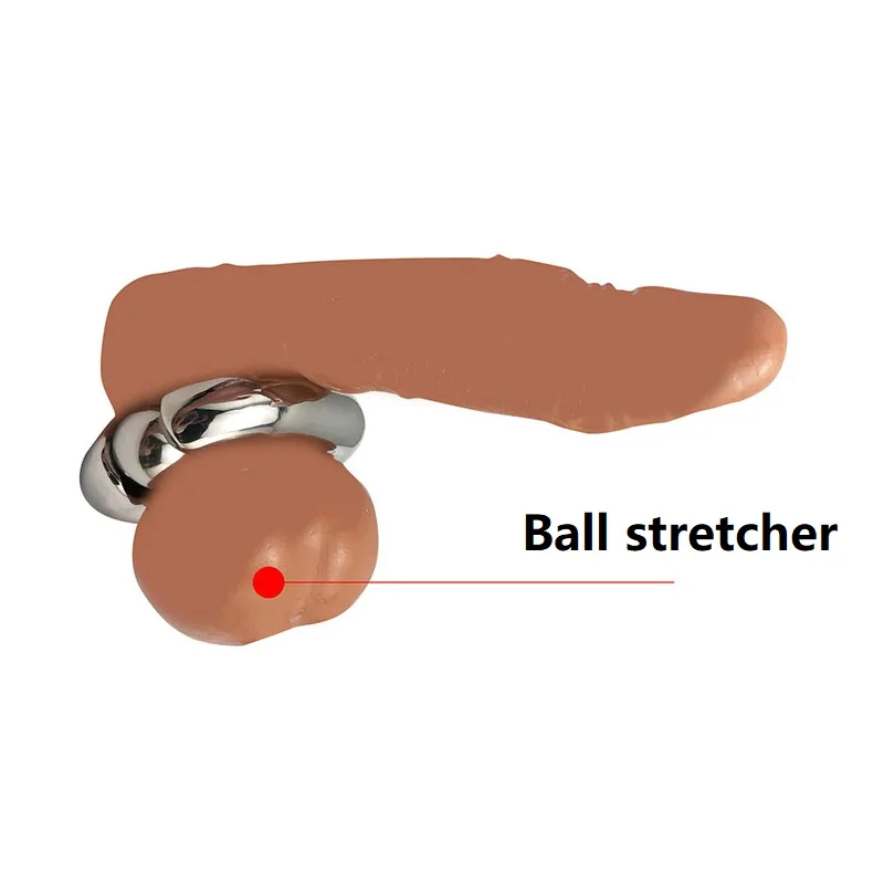 Male Heavy Duty BDSM Stainless steel Ball Scrotum Stretcher metal penis bondage Cock Ring Delay ejaculation male new Sex Toy men