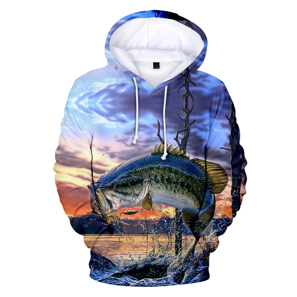 Sudaderas con capucha para hombre y mujer, ropa con estampado de peces en 3D Popular, Tops informales para niño y niña, primavera y otoño, 2021