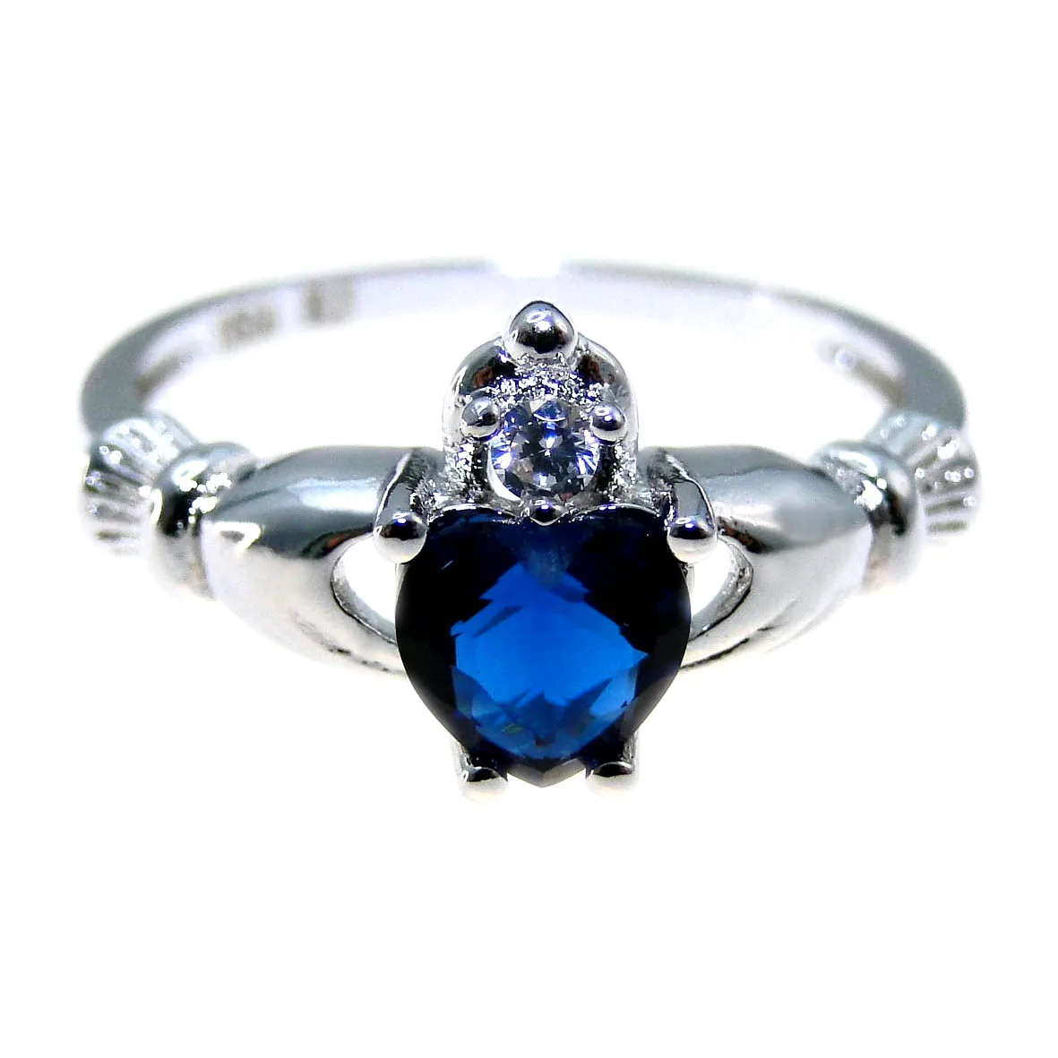 Classic heart-shaped Ladies Ring Elegant Blue AAA Cubic Zircon Rings For Women Wedding