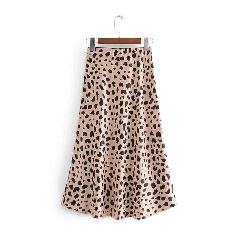 2020 Europe and the United States high waist summer new mid-length package hip skirt leopard skirt