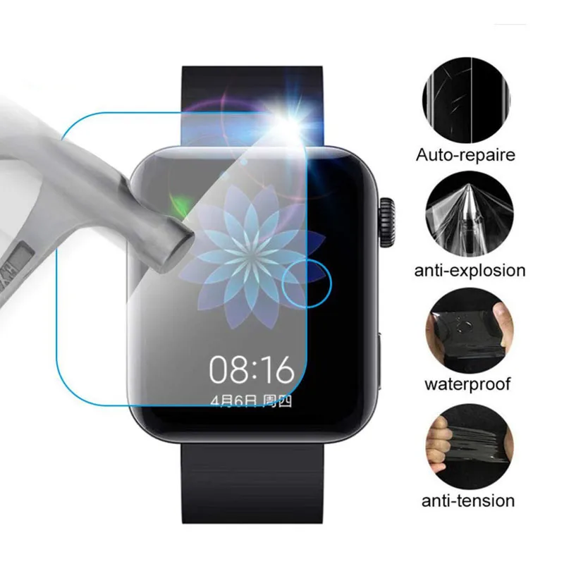 Xiaomi miスマートウォッチ用の保護フィルム,スマートウォッチ用の5つのソフトtpuクリアスクリーンプロテクター