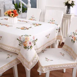 Chinese Embroidered Tablecloth Cloth Art Pastoral Tablecloth Cotton Linen Tablecloth Small Fresh And Simple Round Table Cloth