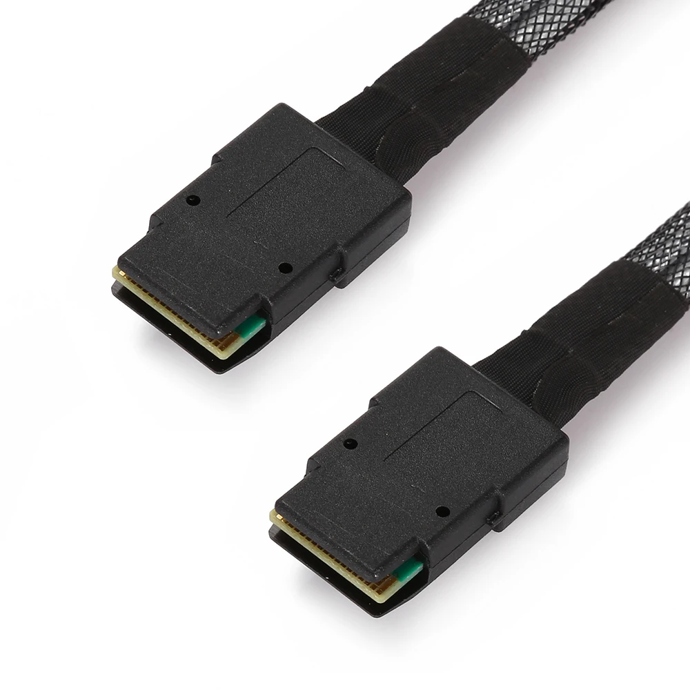 Mini Cable SAS interno de 0,8 M, 36 Pines, 8087 a izquierda y derecha, curva de 90 grados, SFF-8087, Mini Cable SAS, Cable de disco duro, Cable de ordenador