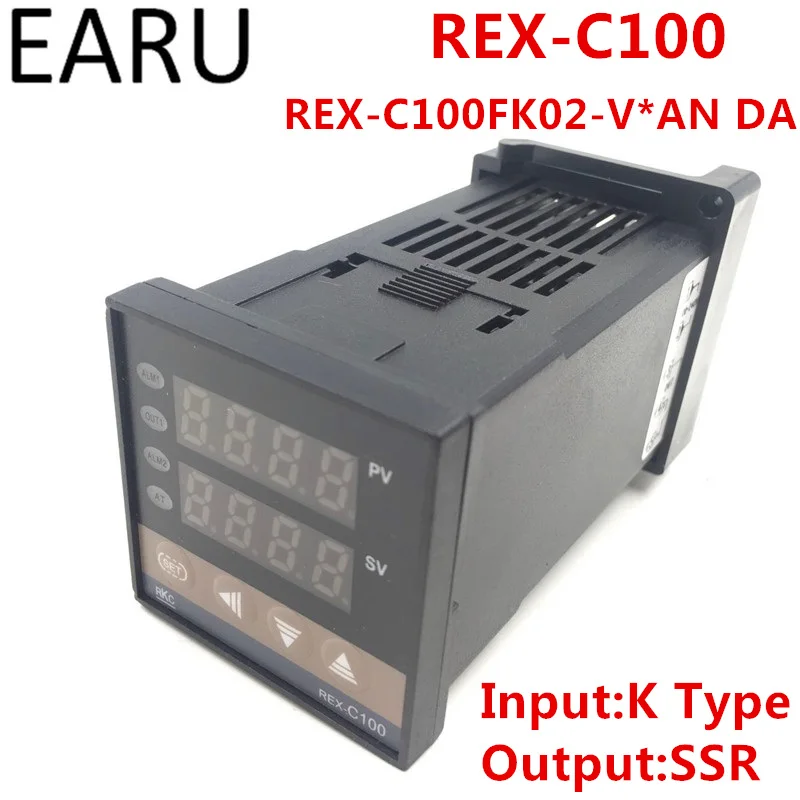 REX-C100 REX-C100FK02-V*AN DA Digital PID Temperature Control Controller Thermometer SSR Output 0-400 Degrees K Type Input