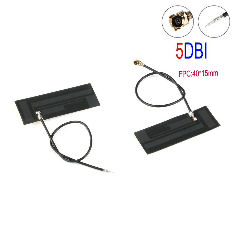 5DBI FPC Built IN Circuit Board Antenna Connector LTE 4G 3G GSM CDMA WCDMA TDSCDMA 1.13 Line 12cm Long IPEX Connector