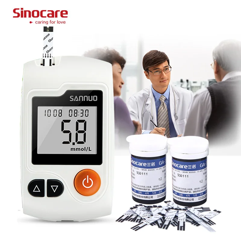 Sinocare Medical Devices Glucometer GA-3 Diabetes  Glucose Meter & Test Strips Lancets Glucometer Medical Blood Sugar Monitor