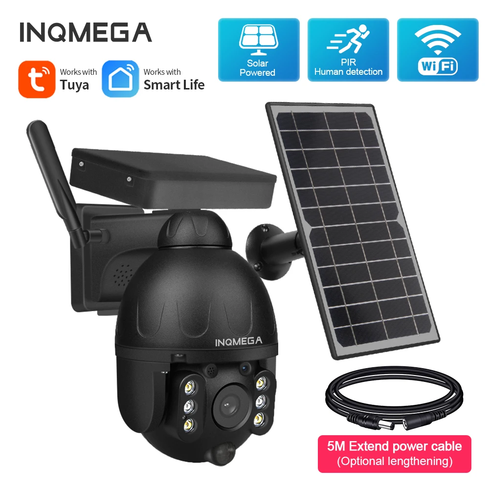 

INQMEGA Outdoor Solar Camera 4G SIM / WIFI Wireless Security Detachable Solar Cam Battery CCTV Video Surveillance Smart Life