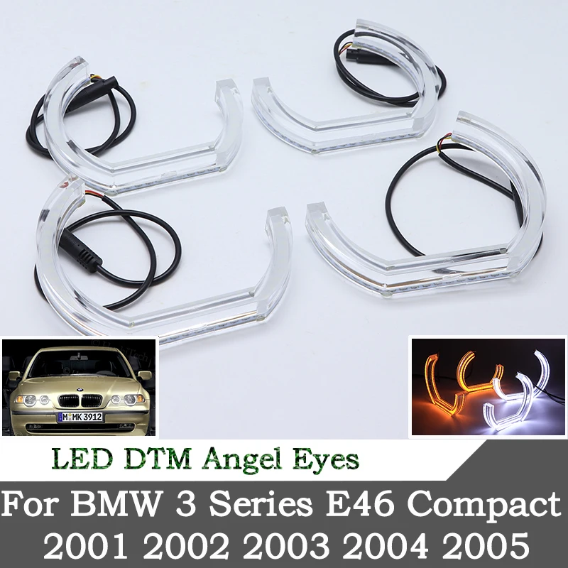 

High quality crystal LED angel eyes DTM style halo ring light For BMW 3 Series E46 Compact 2001 2002 2003-2005 car accessories