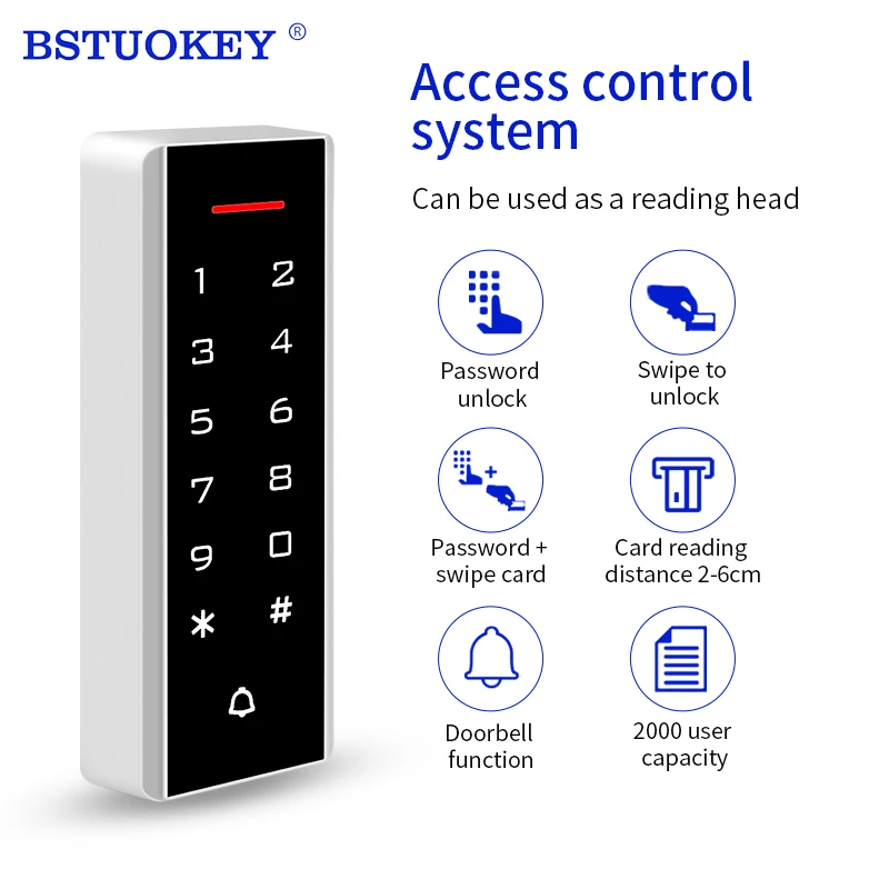 Imagem -01 - Controle de Acesso Teclado 125khz Rfid Leitor Controlador Acesso Sistema Abridor Porta Elétrica Rfid Teclado Wiegand Saída controle de acesso teclado 125khz rfid leitor controlador acesso sistema abridor porta eletrica rfid teclado wiegand saida 01
