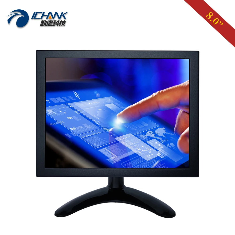 

8" inch Monitor 1024x768 IPS HDMI-in USB VGA Metal Iron Shell Drive Free Multipoint Capacitive Touch Screen Display ZB080TC-262D