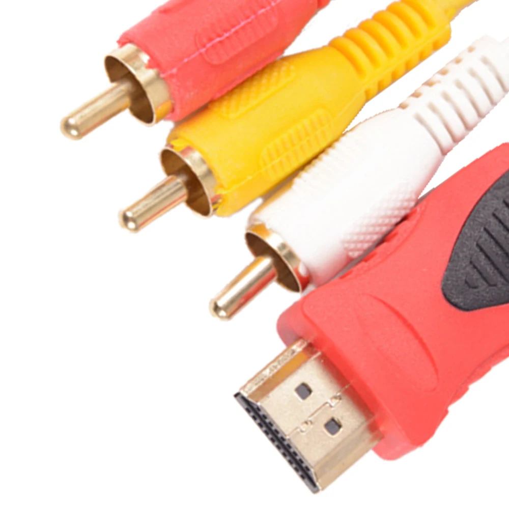1.5 متر تحويل محول HDMI-متوافق مع كابل RCA ذكر إلى 3 RCA AV ذكر AV مركب ذكر M/M موصل كابل محول الحبل