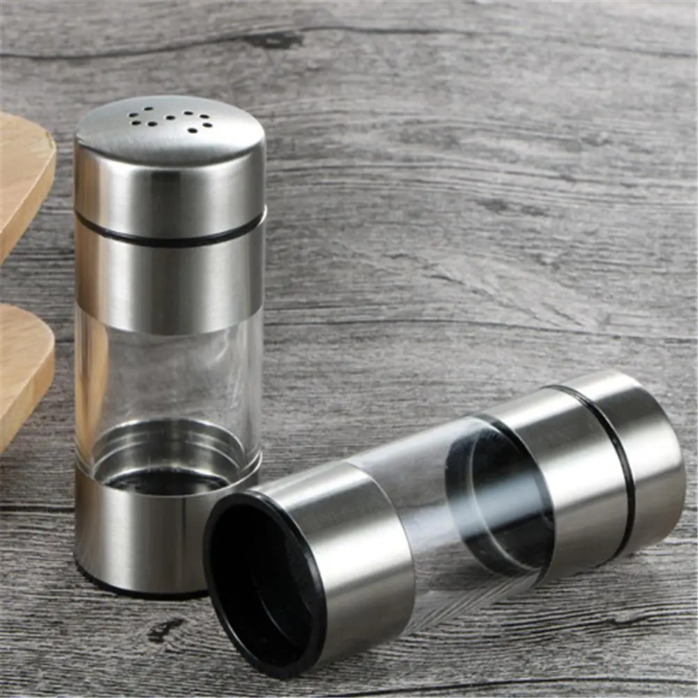 Seasoning Bottle Set with Wooden Rack Translucent Pepper Bottle Holder Kitchen Tools for Oil Salt Vinegar Soy Sauce Storage #CW
