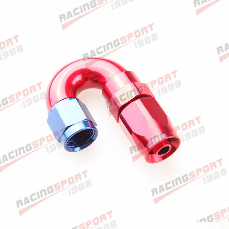 

180 Degree 8AN AN8 Full Flow Swivel Hose End Fitting One Pieces Red-Blue