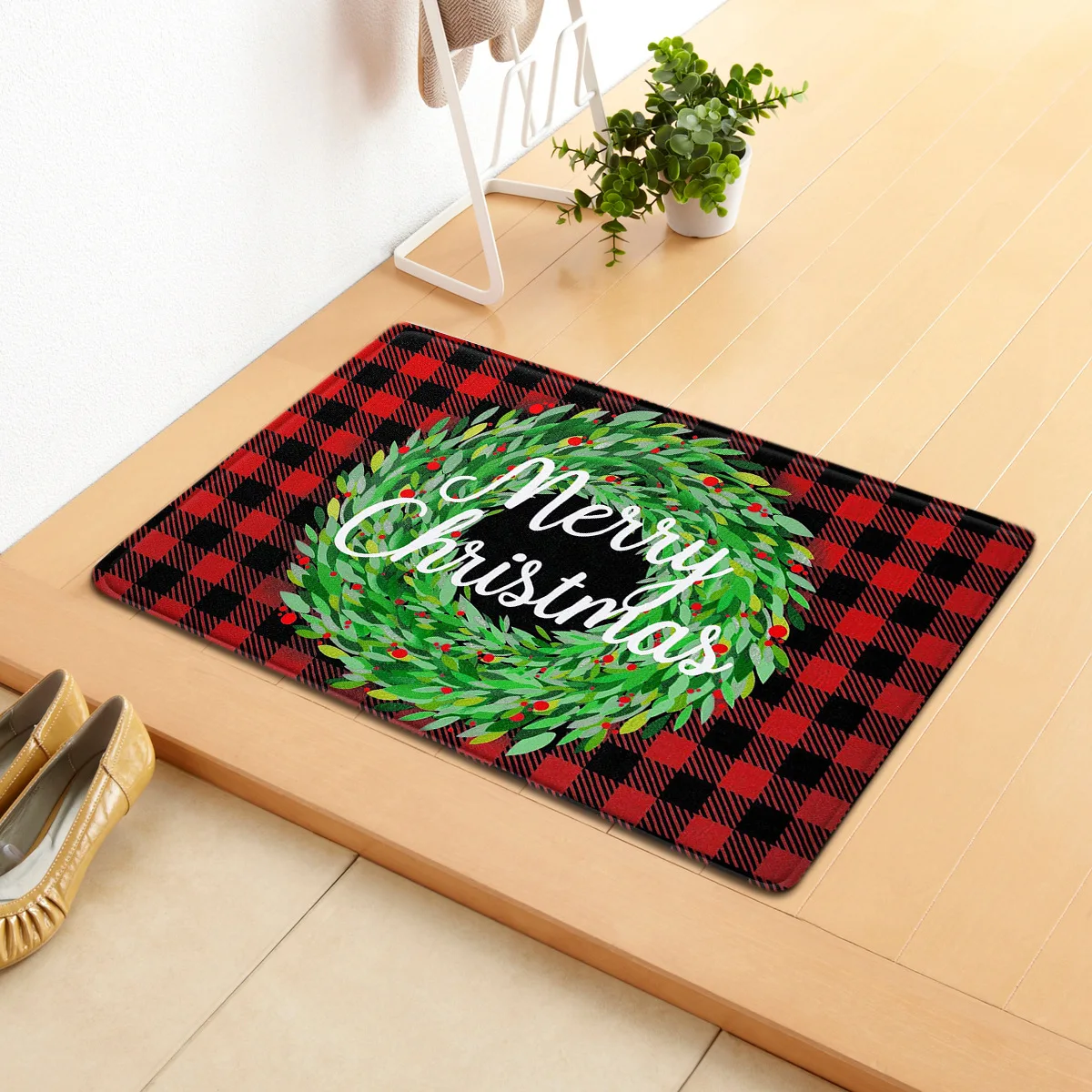 

Christmas Doormat Santa Claus Print Carpet Merry Christmas Decorations Home Happy New Year Area Rugs 2021 Navidad Natal Gift Mat