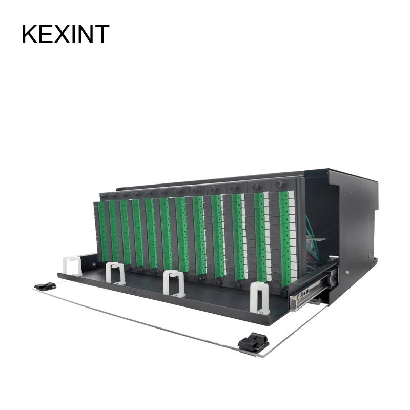 KEXINT 4U 144 Core Rack Rack Fiber Patch Panel Cable Termination  Hand Pull Type