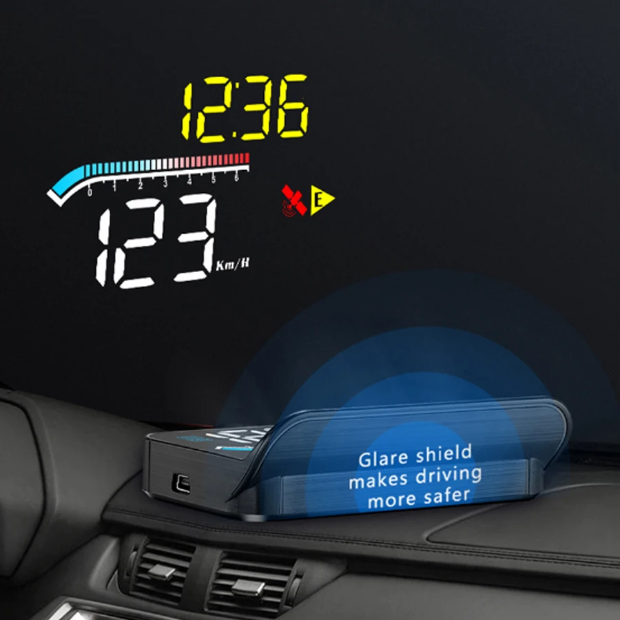 

3.5" Car HUD OBD2 + GPS Universal LED Windshield Speedometer