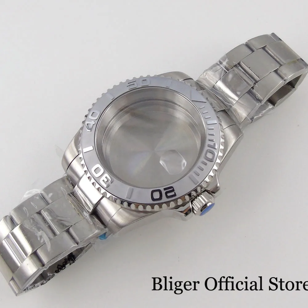 Stainless Steel 20ATM Waterproof 120 Click Fit NH35 NH34 GMT NH36 40mm Automatic Watch Case Polished Bracelet Silver Insert