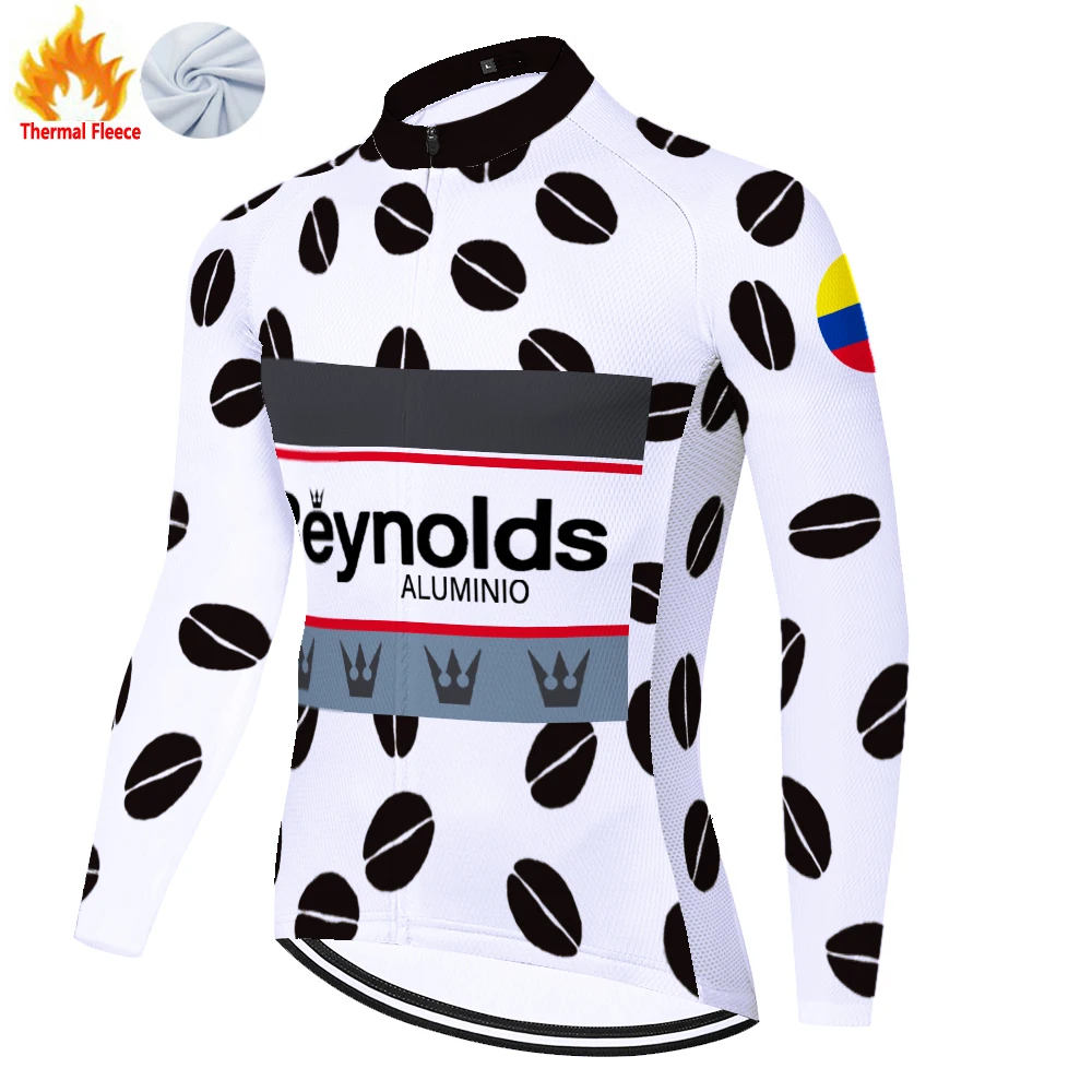 Classic Reynolds maillot cyclisme retro Winter Thermal Fleece Bike Clothing Bicycle long sleeve tricotas hombre ciclismo