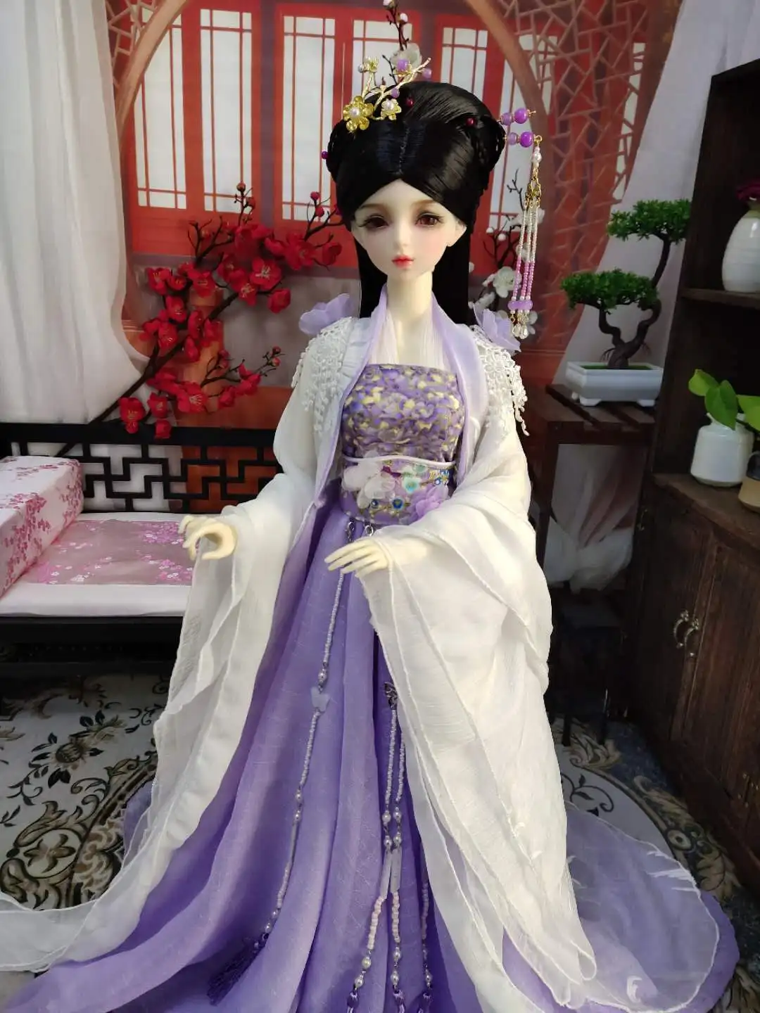 1/4 1/3 Skala BJD Kleidung Puppe Zubehör Chinesische Alte Kostüm Hanfu Fee Kleid Outfits für BJD/SD MSD SD13 C0728