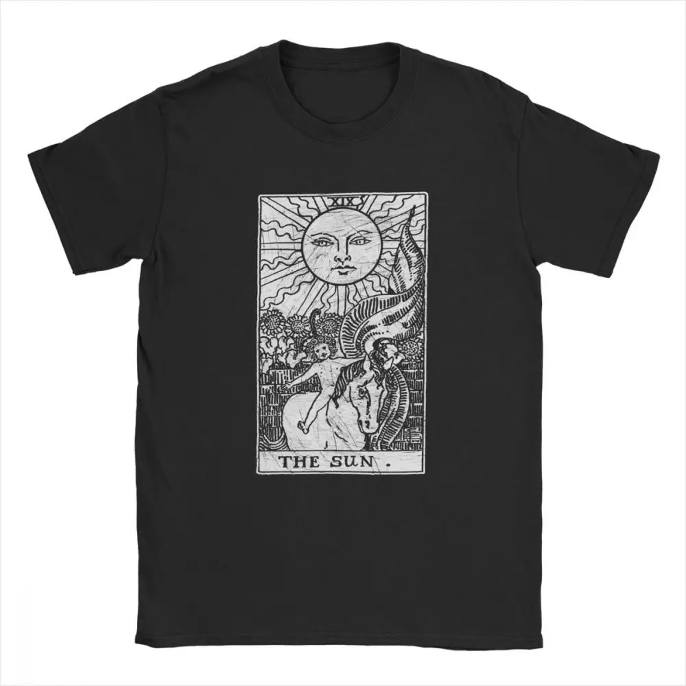 The Sun Tarot Card Major Arcana Fortune Telling Occult Men T Shirt Novelty Tees Camiseta T-Shirts 100 Premium Cotton  Summer